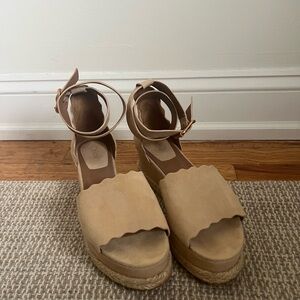 Chloe Tan Espadrille Platform Sandals